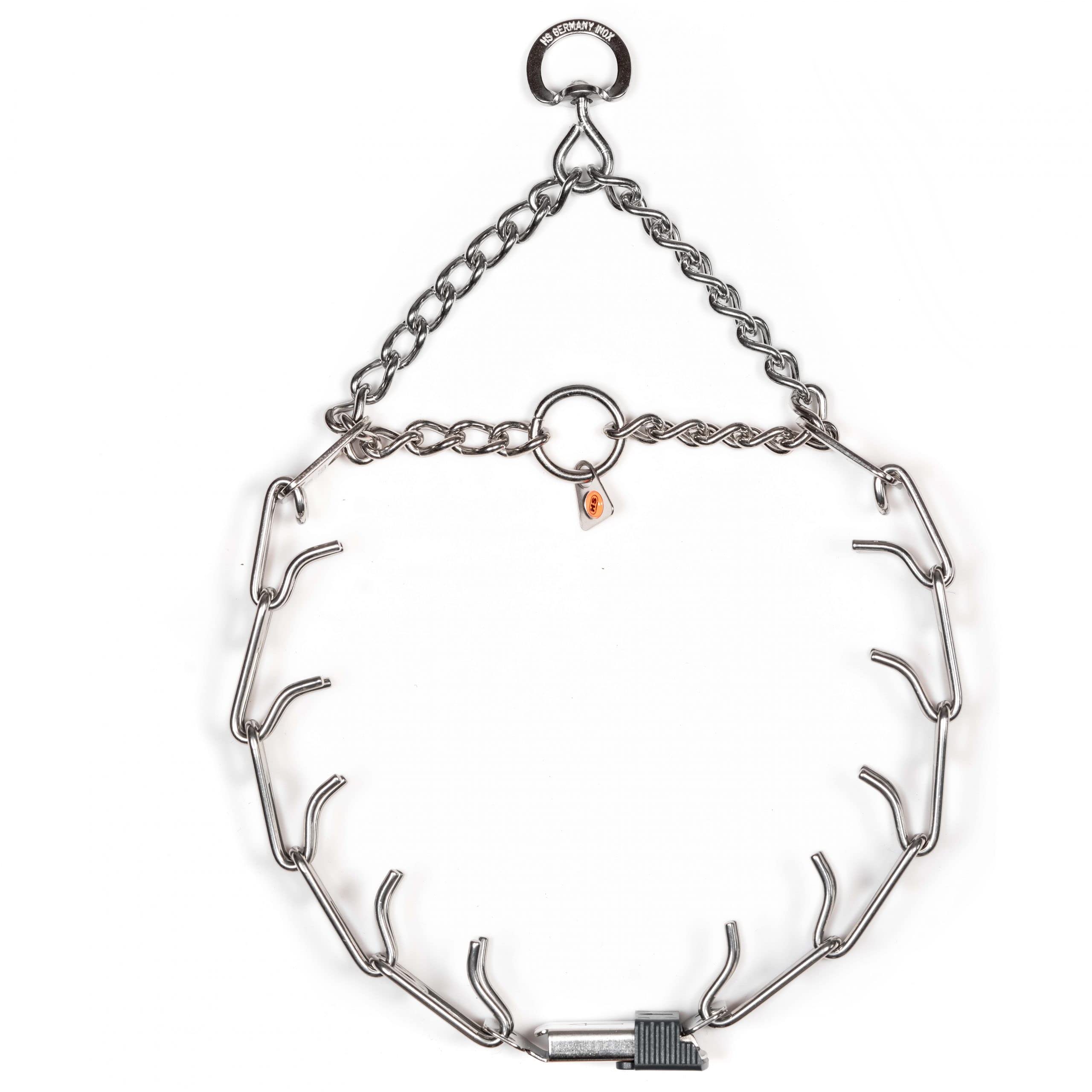 Germany-made stainless steel collar resists rust for long-lasting use.
