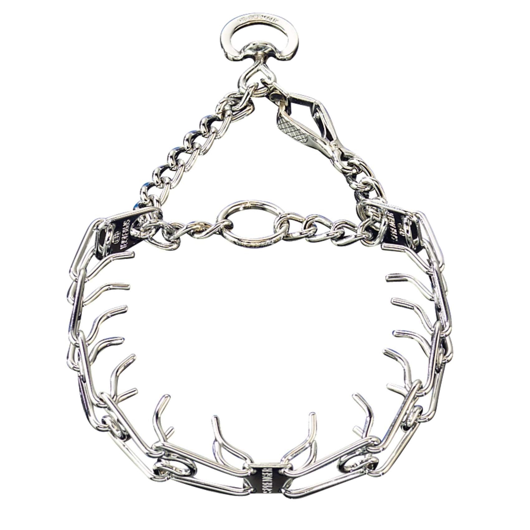 Herm Sprenger prong collar close-up with 2.25 mm prongs for controlled training.