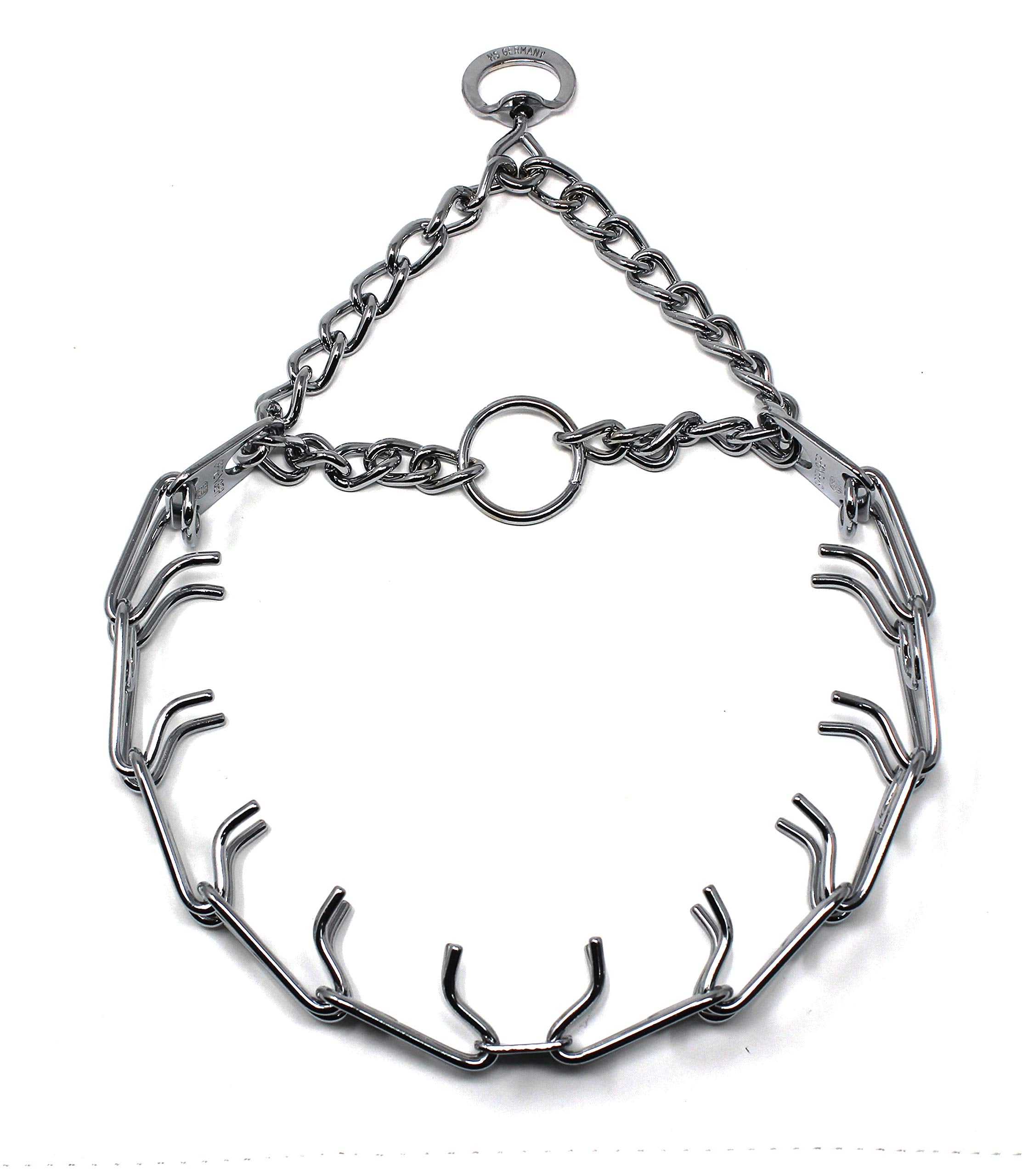 Herm Sprenger prong collar 22-inch design demonstrates even neck pressure