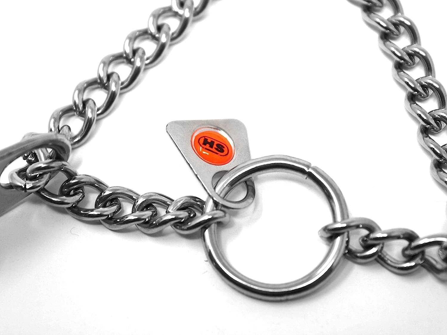Herm Sprenger collar with O rings for secure leash attachment.