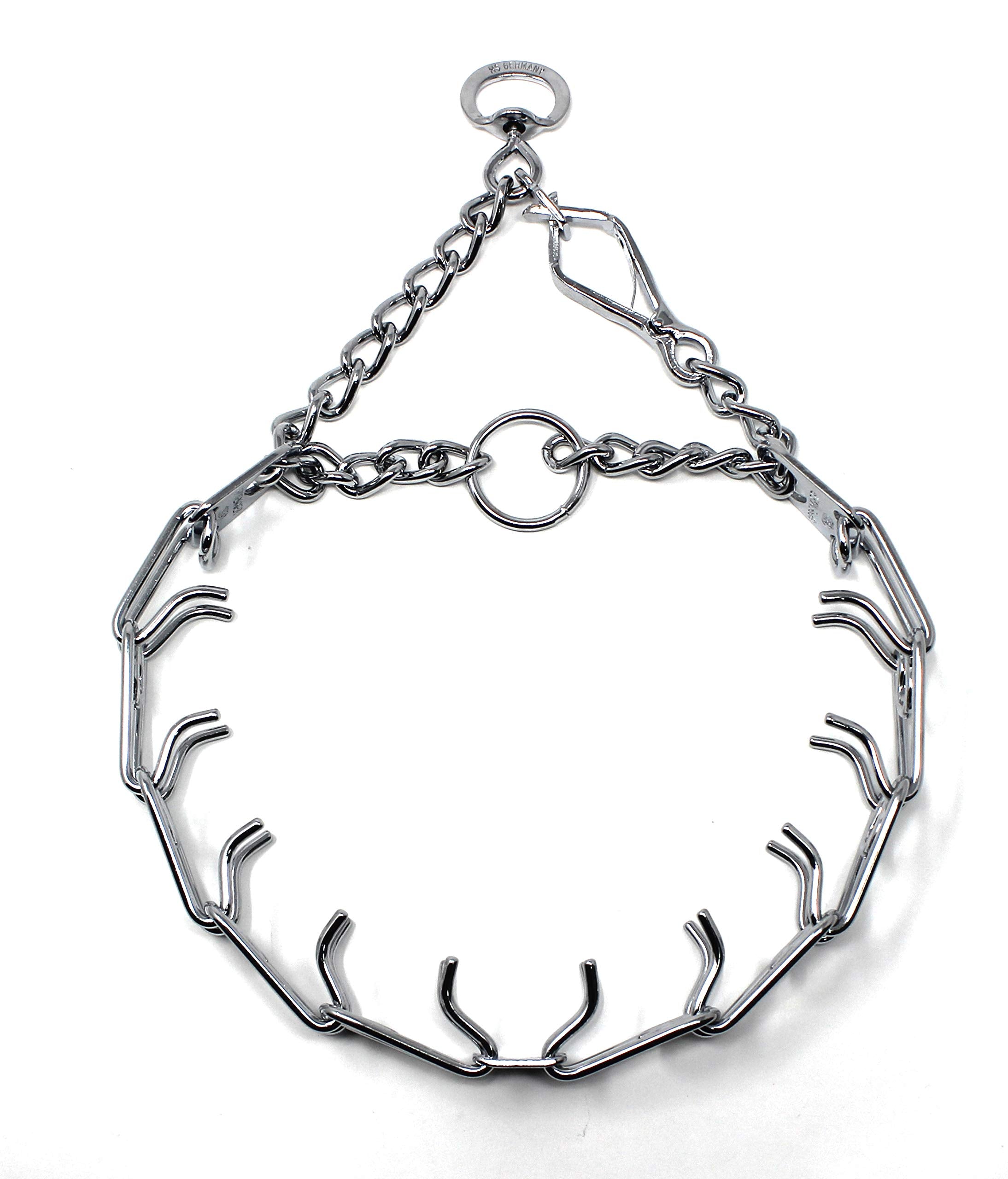 Herm Sprenger prong collar with quick release for easy on/off during training sessions.