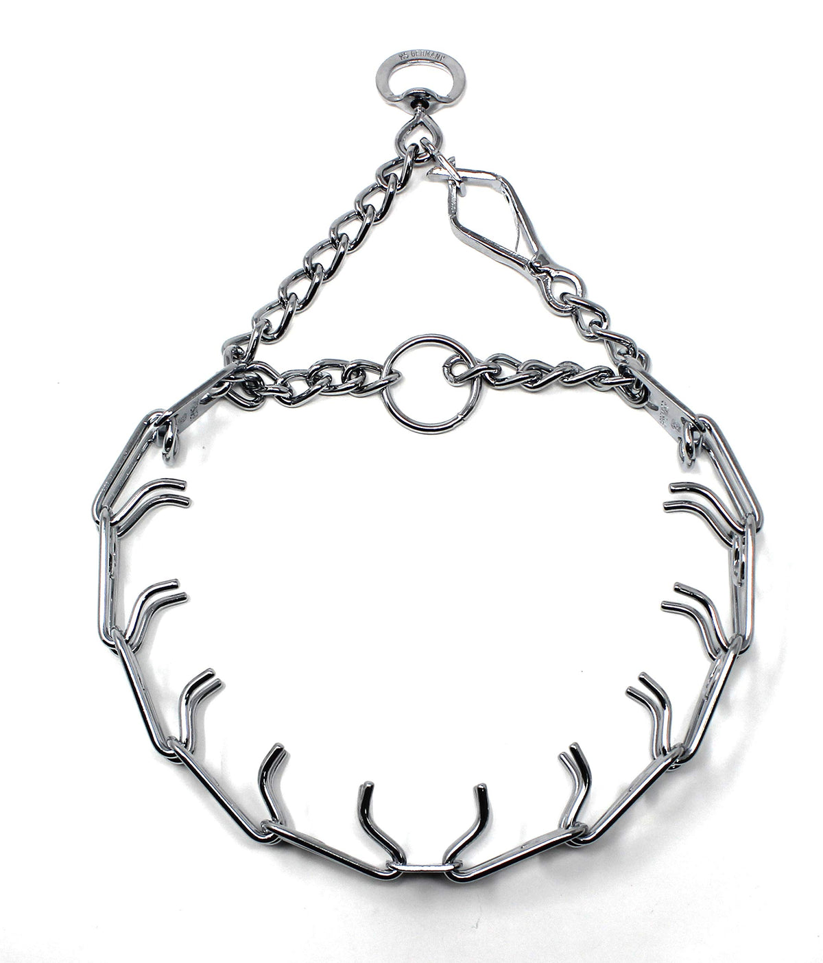 Herm Sprenger prong collar with quick release for easy on/off during training sessions.