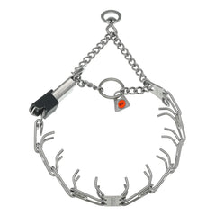 Herm Sprenger prong collar small dog neck fit for secure control.