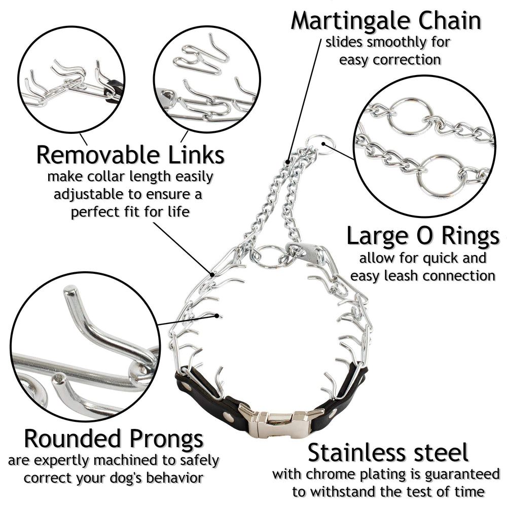 Herm Sprenger quick-release buckle close-up for effortless removal.