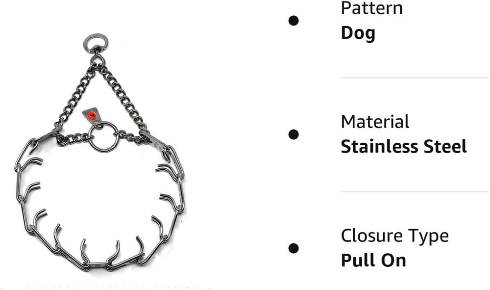 Herm Sprenger smooth beveled prongs visible for comfortable training sessions