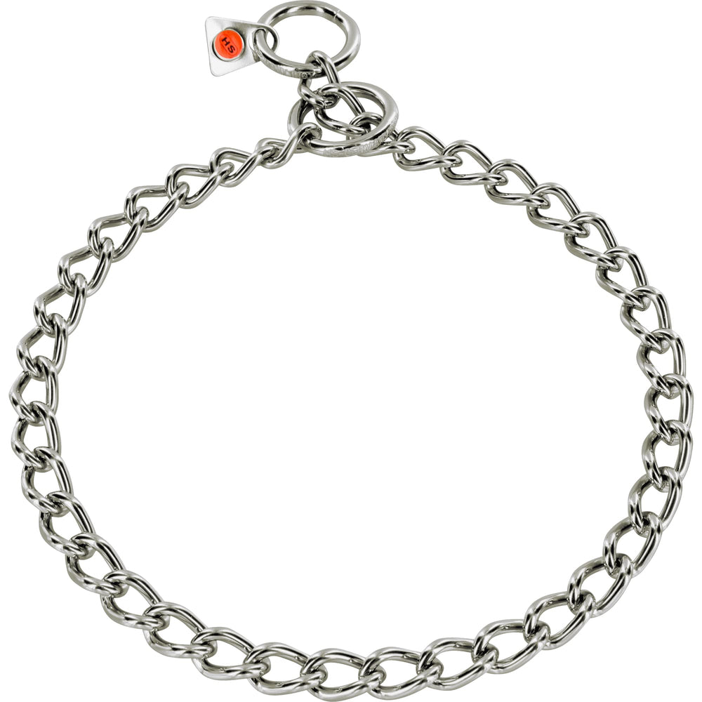 Herm Sprenger stainless steel collar with round links ideal for training and daily wear, enhanced control