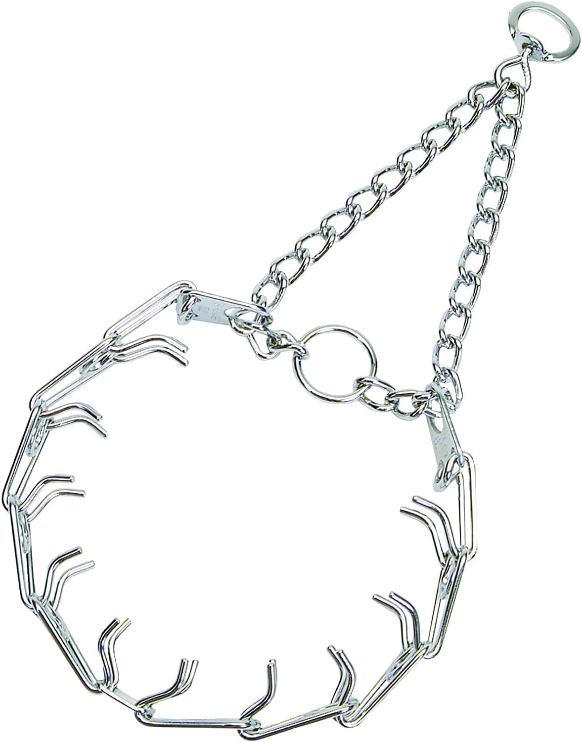 Herm Sprenger Ultra-Plus prong collar front view showing balanced training signals