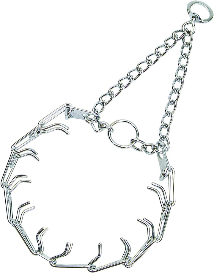 Herm Sprenger Ultra-Plus prong collar front view showing balanced training signals