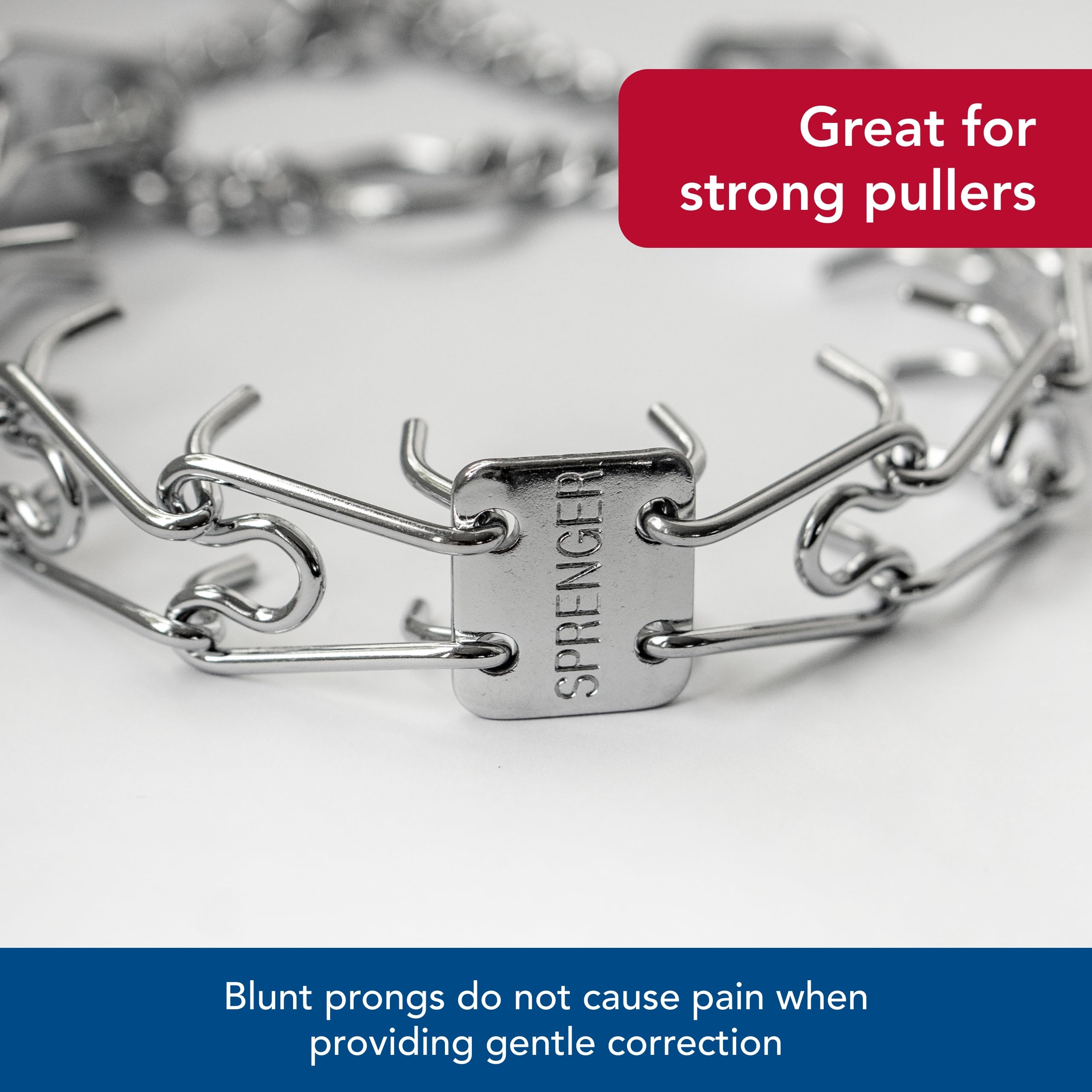 Herm Sprenger Ultra-Plus prong collar adjustment links enable size customization.