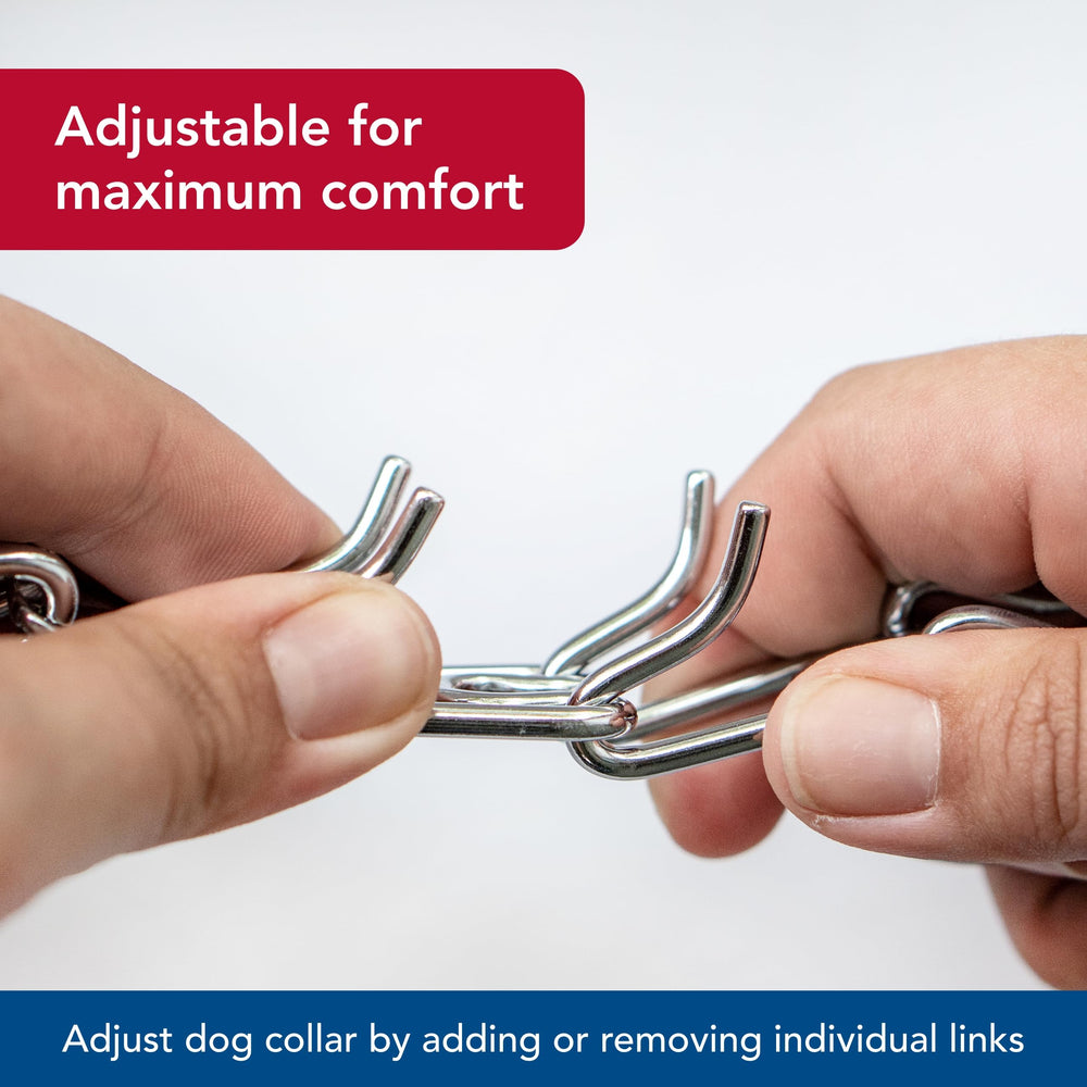 Herm Sprenger Ultra-Plus prong collar center plate highlighting natural contact.