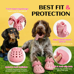 HERTIENDO dog boots with front opening for easy on/off during walks.