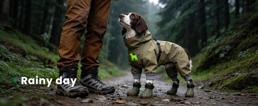 HERTIENDO dog shoes adjustable strap secures a snug fit