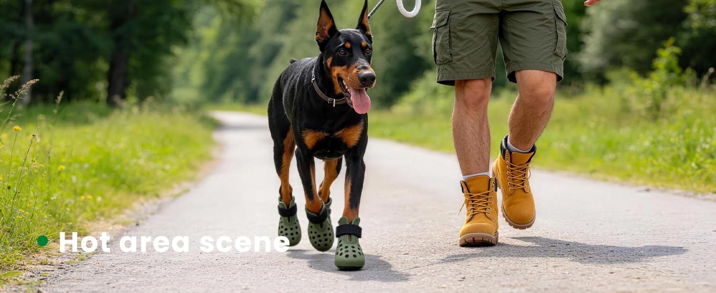 HERTIENDO dog shoes easy-clean rubber material dries quickly