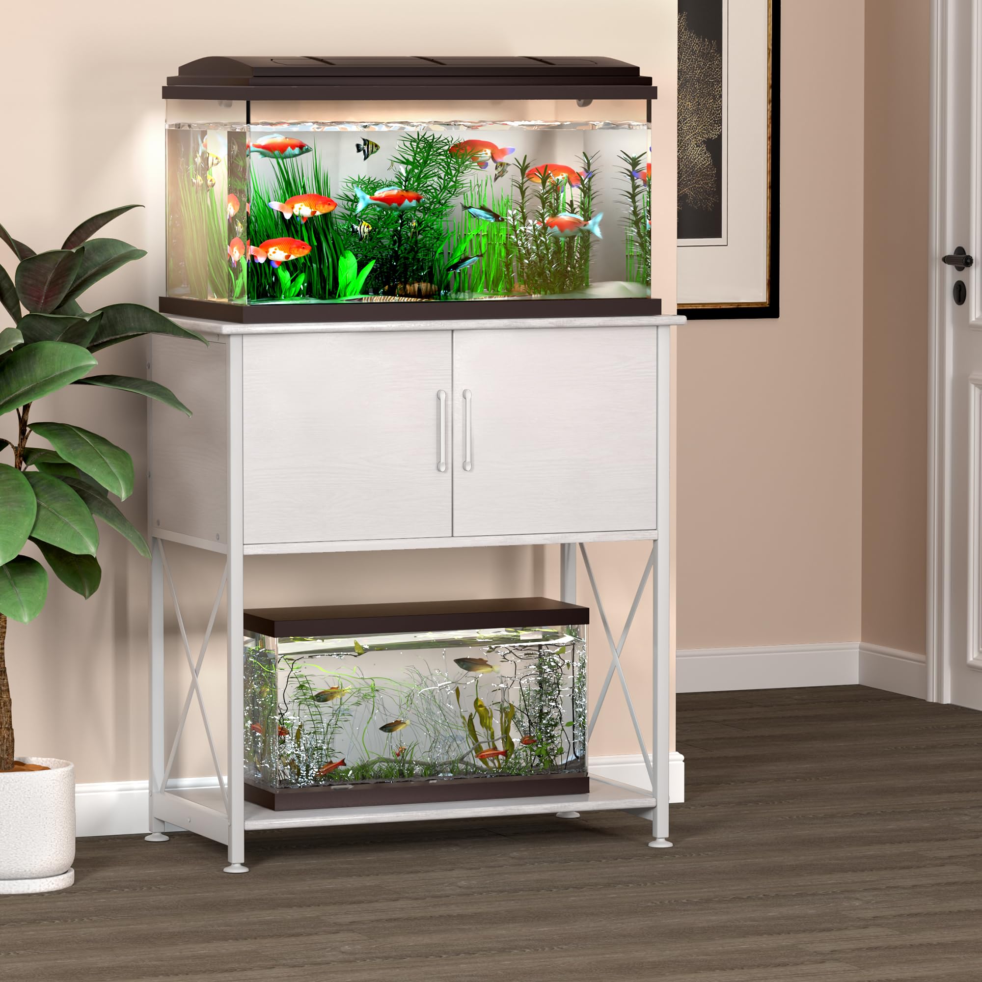 Herture cabinet storage keeps nets and supplies organized.