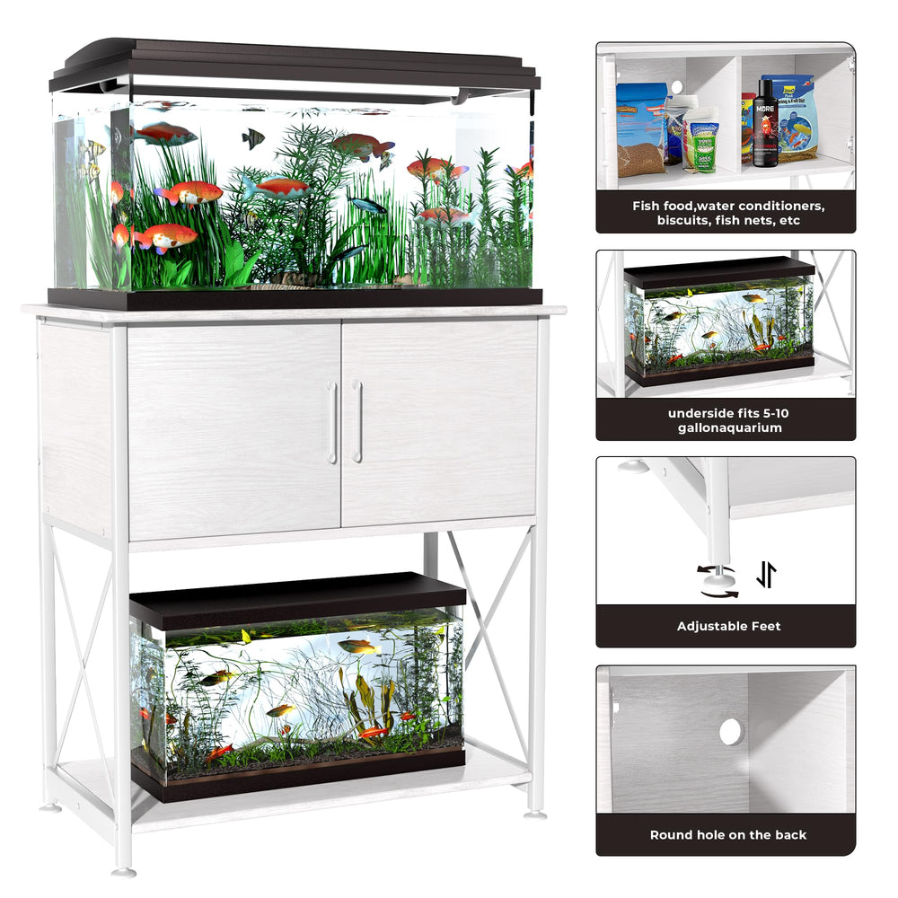 Herture desktop size 30.7 x 16.5 inches fits most standard tanks.