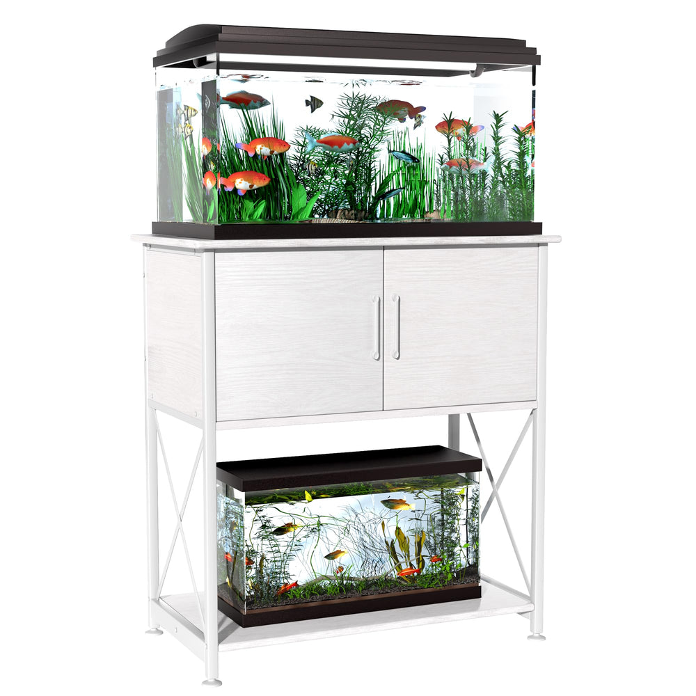 Herture aquarium stand metal frame close-up shows sturdy durability.