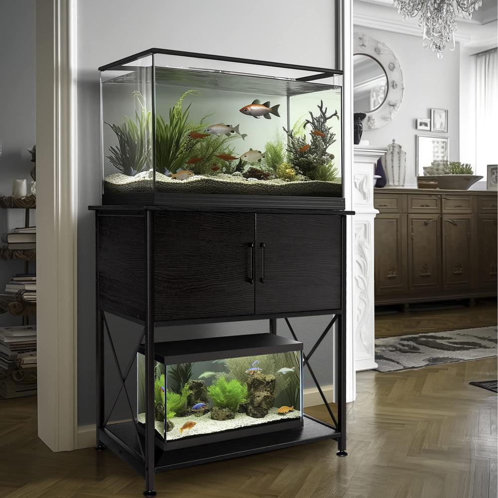 Herture stand two-level design elevates tank for flexible setup