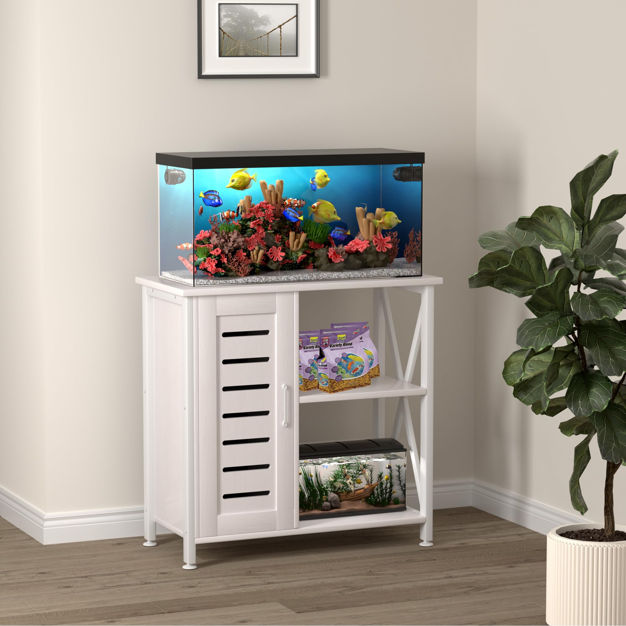 Herture stand bottom compartment fits 5-gallon tanks for variety