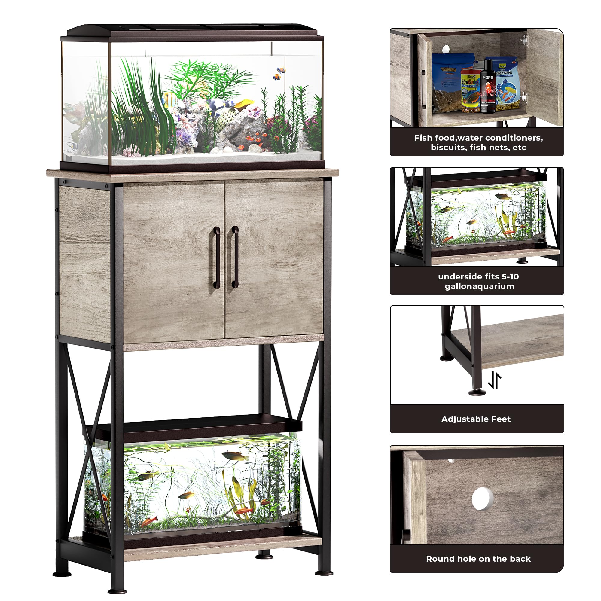 Herture stand front cabinet open shows organized storage space