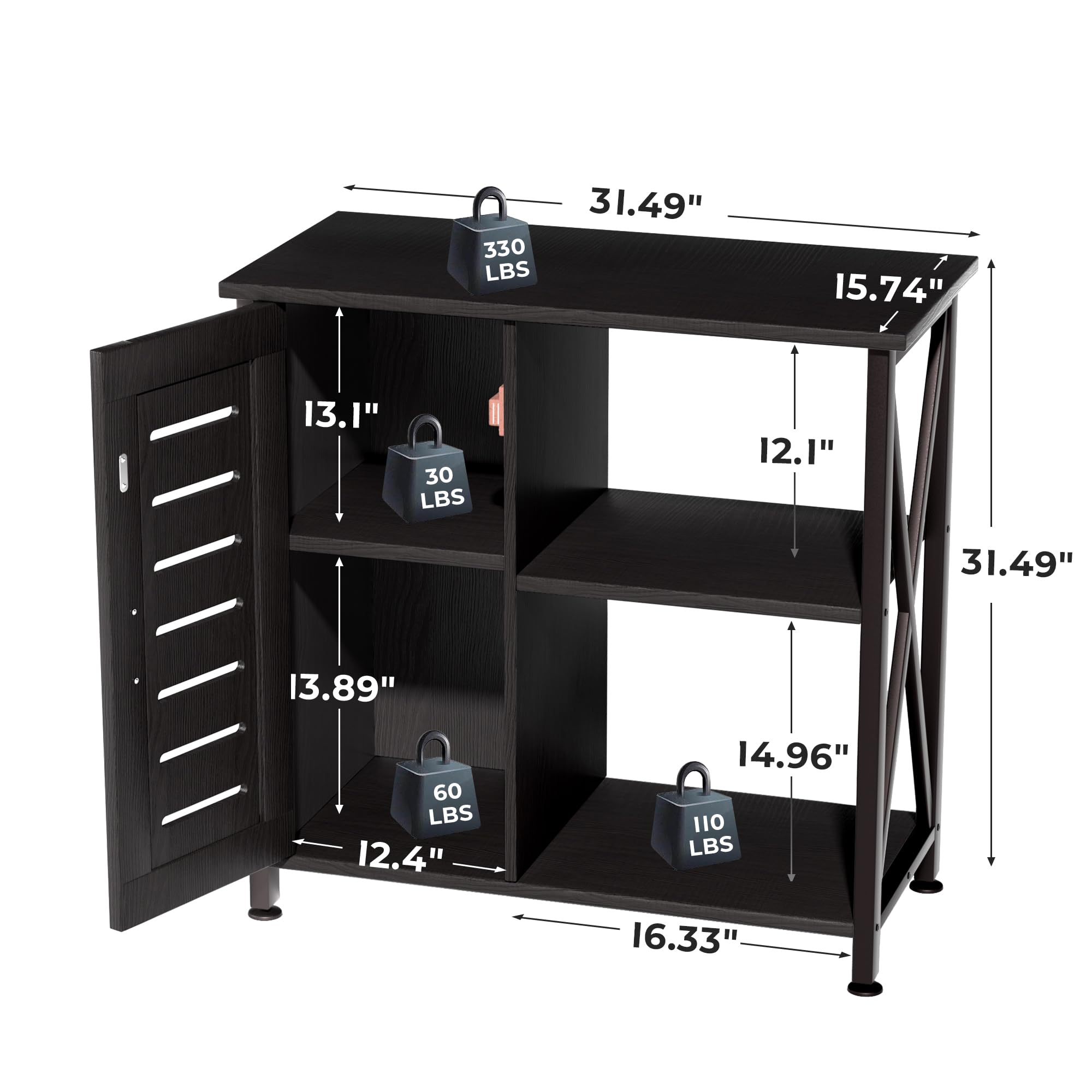 Herture stand right storage with removable compartment for canister filters and hoses