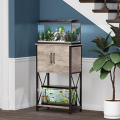 Herture stand storage area demonstrates easy access for supplies