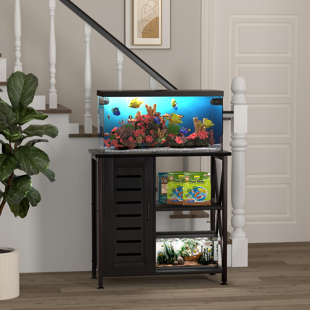 Herture fish tank stand steel frame detail emphasizes durability and load support