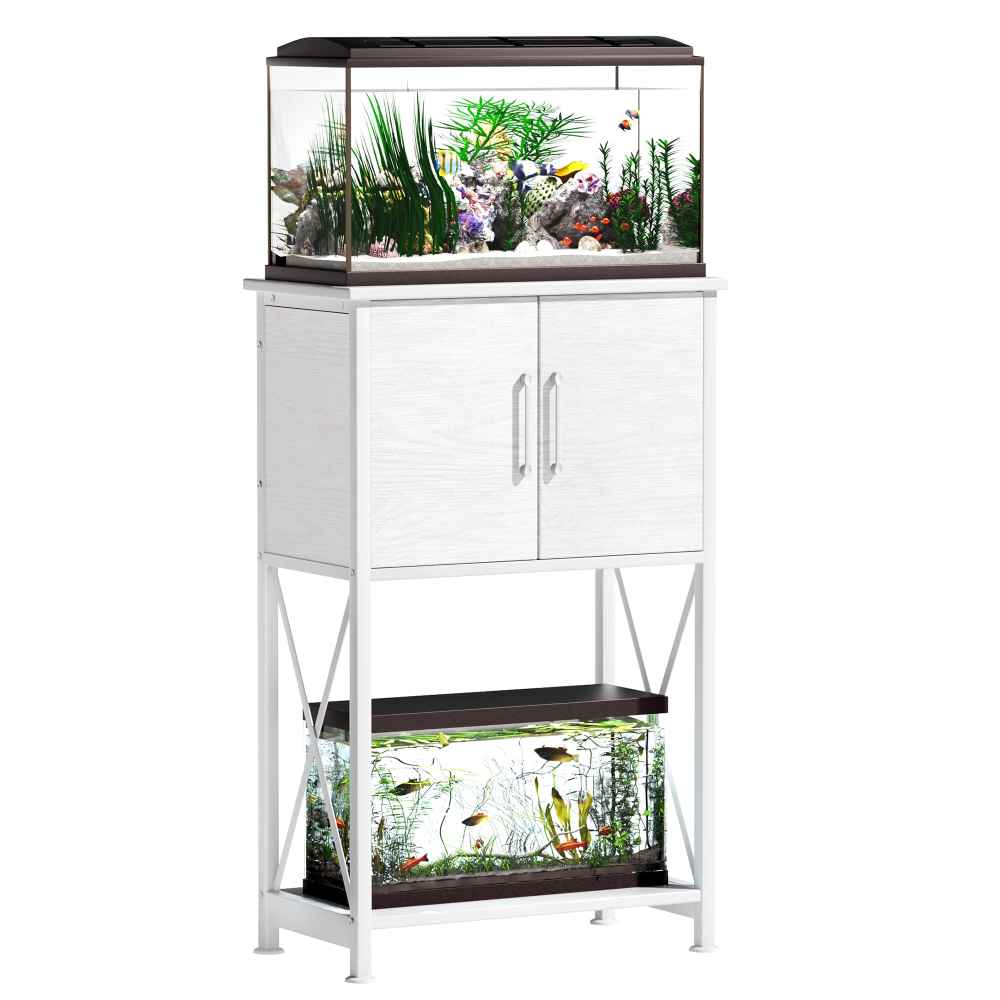 Herture fish tank stand top view with sturdy 20.5 by 11.02 inch surface.