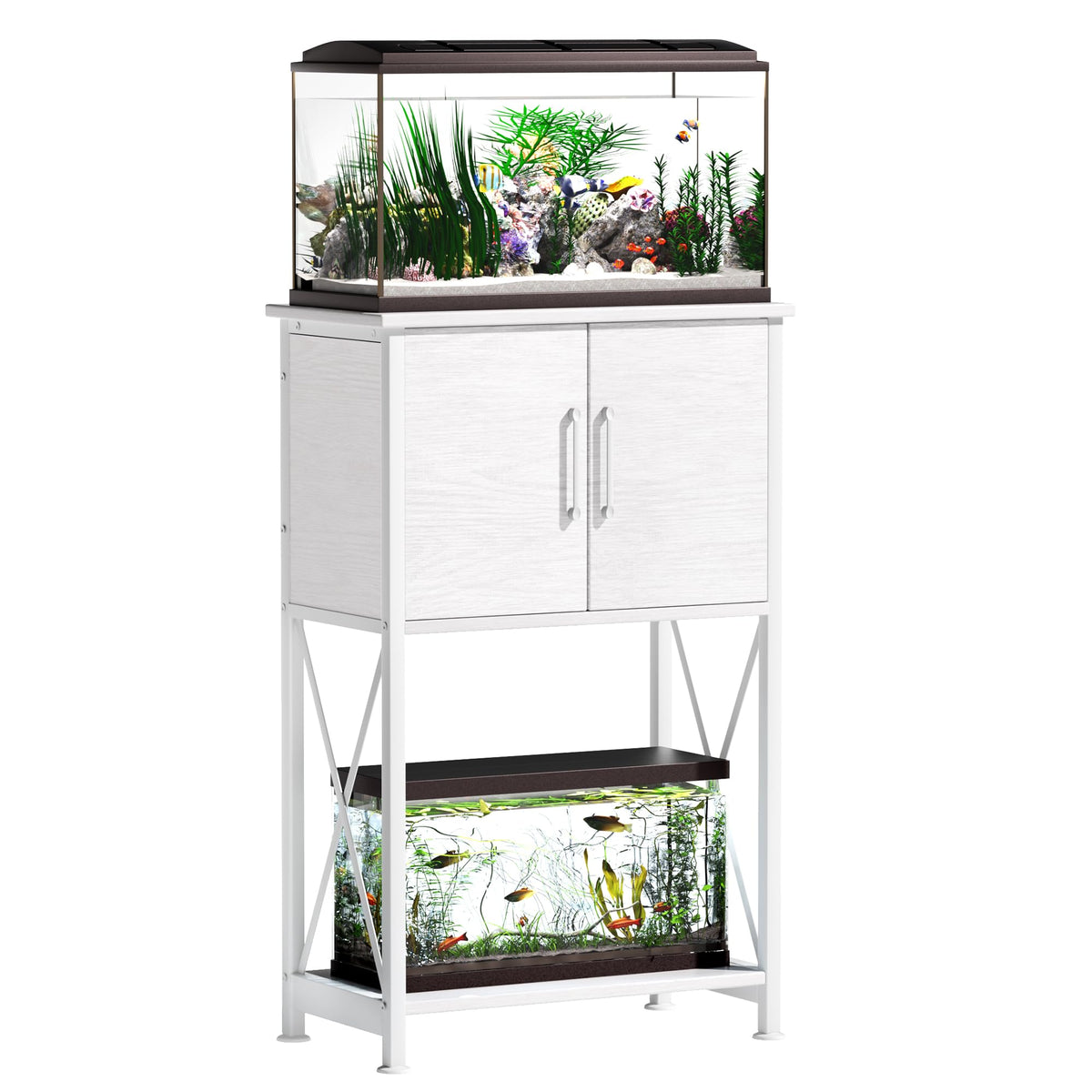 Herture fish tank stand top view with sturdy 20.5 by 11.02 inch surface.