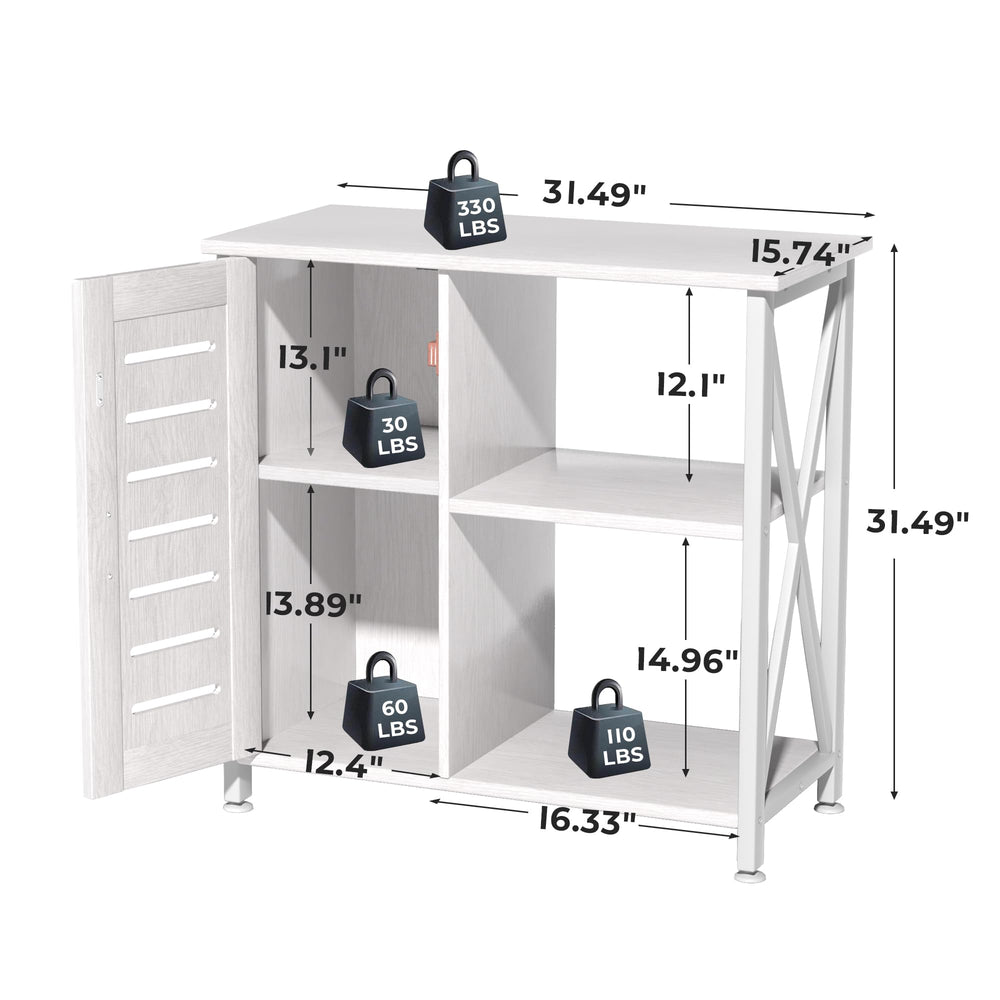 Herture stand white finish adds a modern look to any room