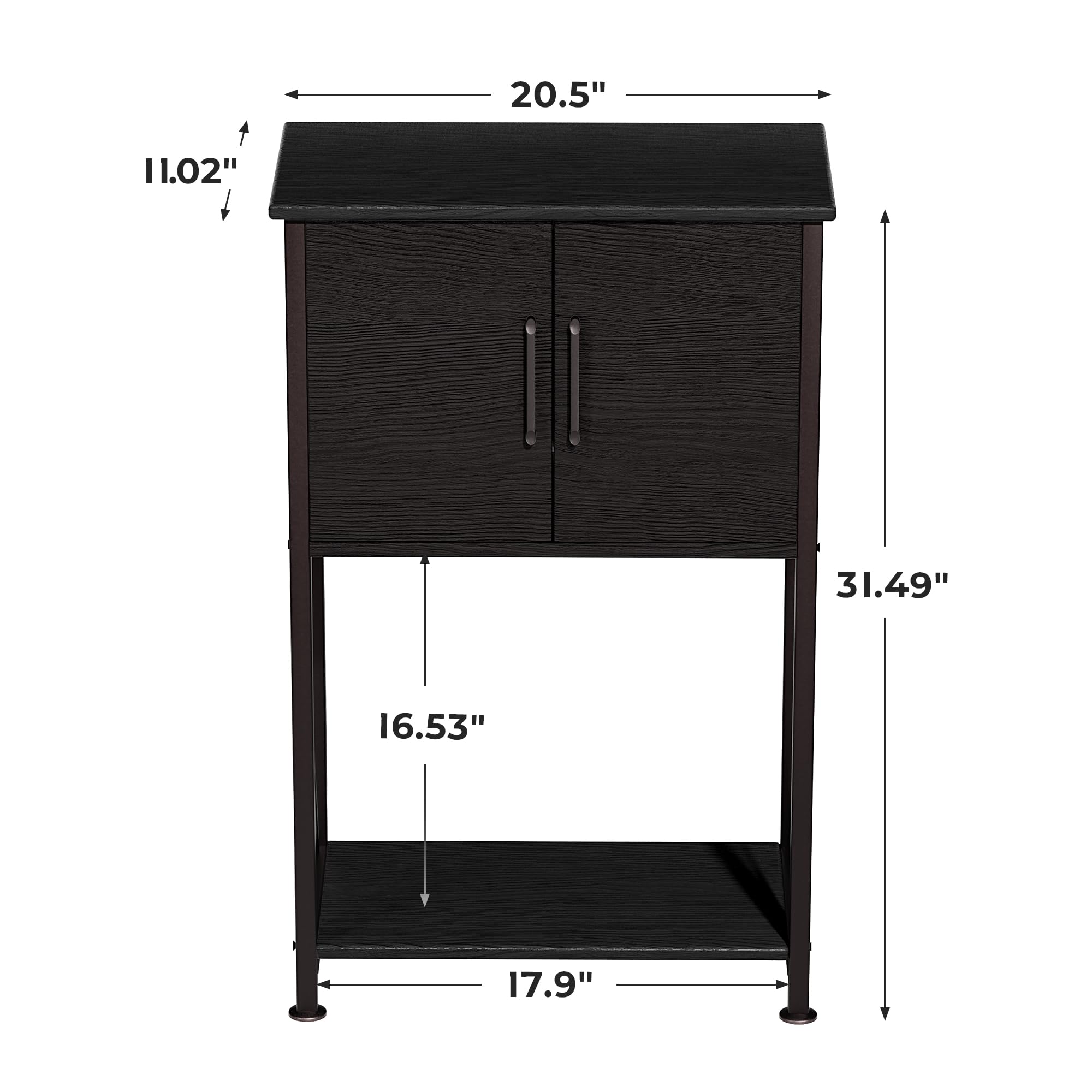 Herture stand sturdy construction shows 500 lbs top and 300 lbs bottom capacity.