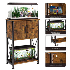 Herture stand lower shelf housing a 5-gallon tank for space efficiency