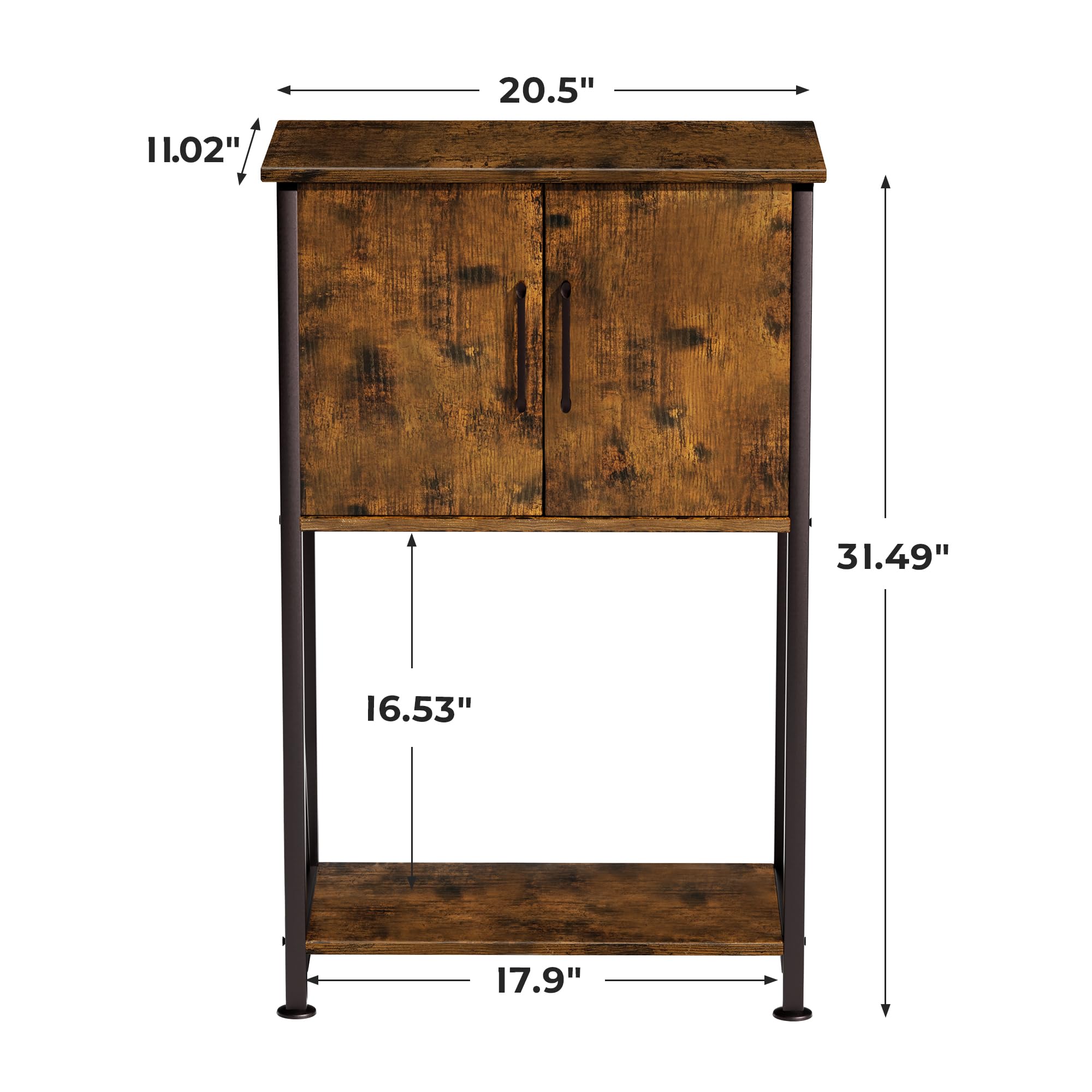 Herture stand rustic brown-black design complements modern home decor