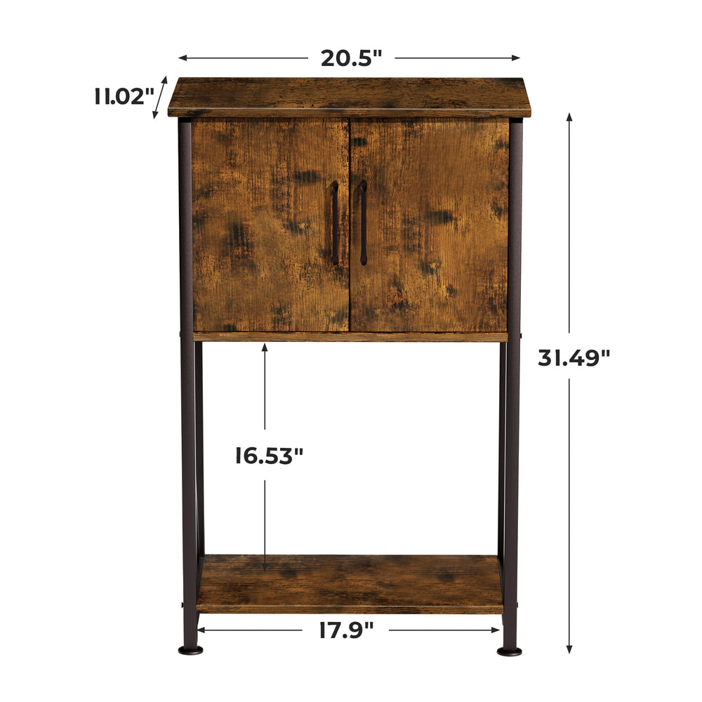 Herture stand rustic brown-black design complements modern home decor