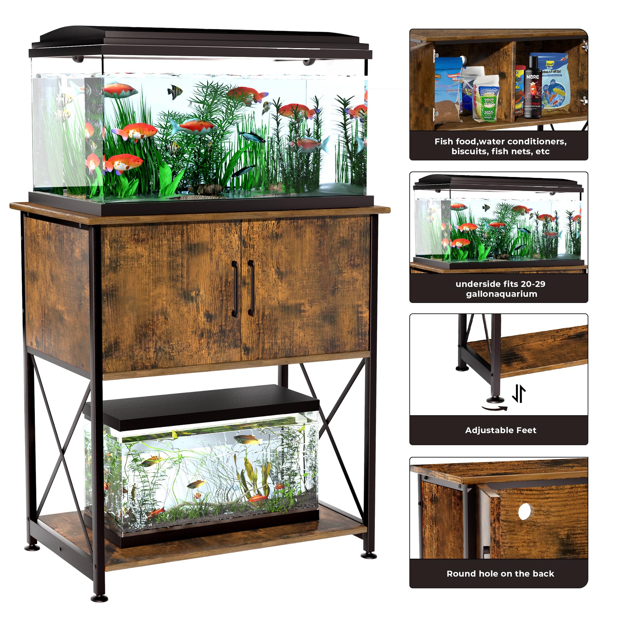 Compact top area demonstrates the stand's efficient use of space.