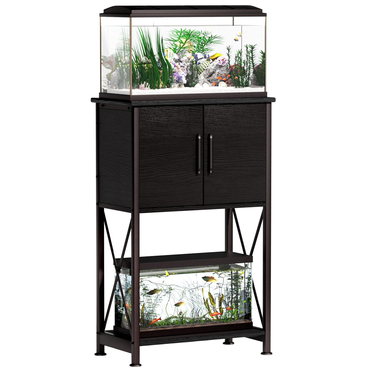 Herture stand top surface ready for 5-10 gallon tanks, 20.5 by 11.02 inches.