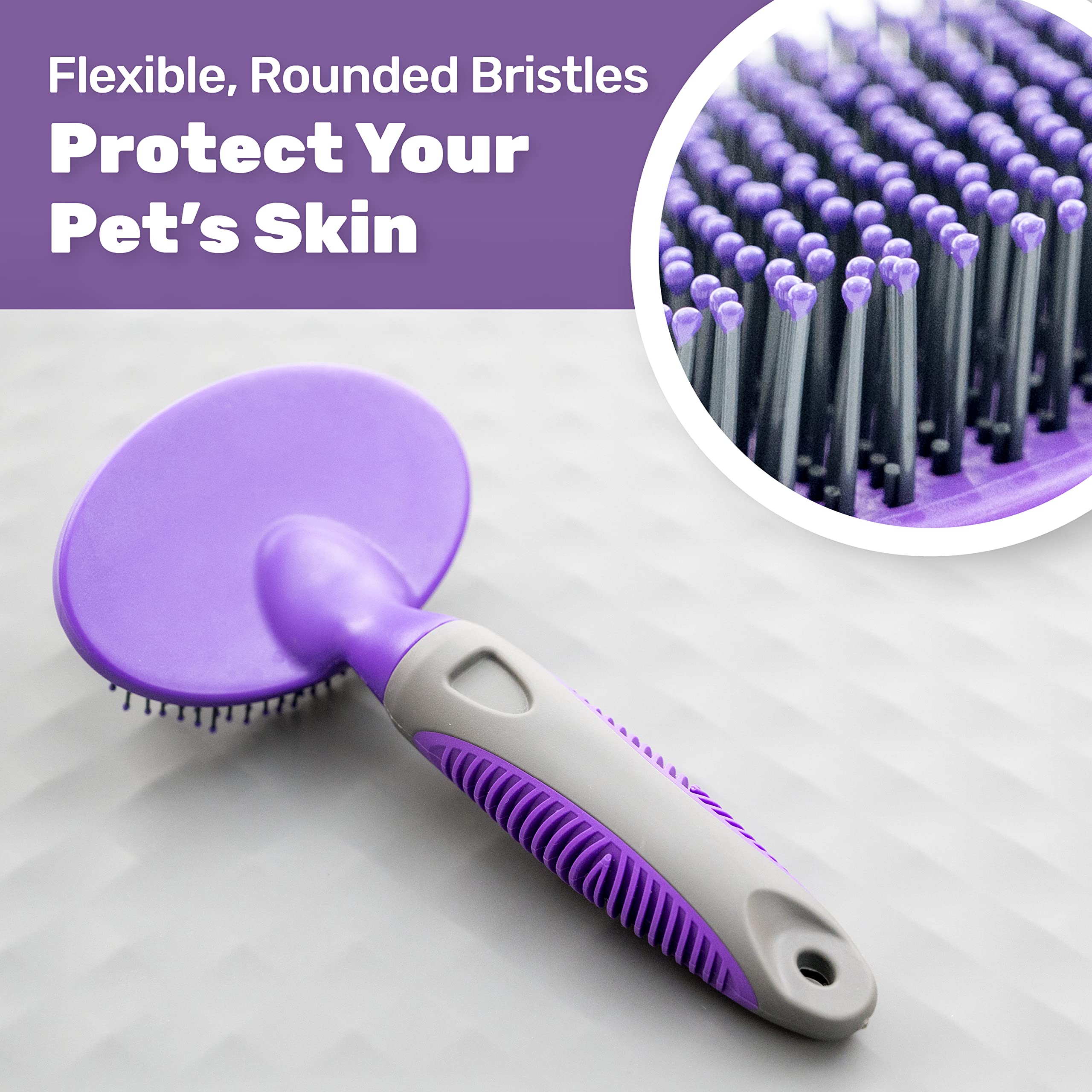 Hertzko comfort grip handle reduces wrist strain during brushing.