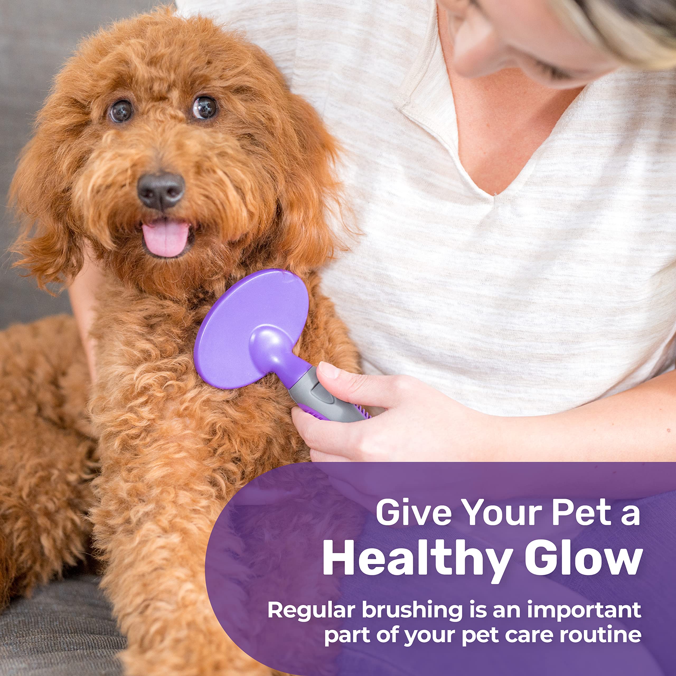 Hertzko deshedding brush removes loose fur from pets.