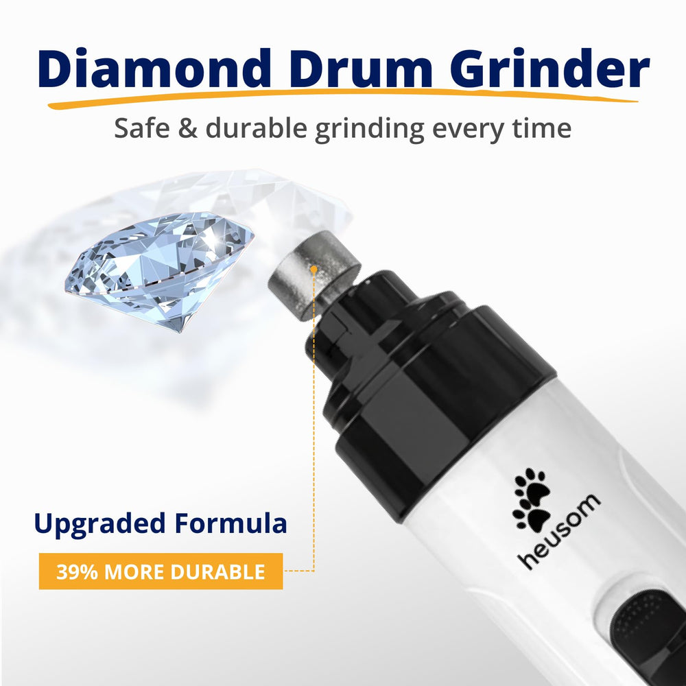 Diamond-coated drum grinder tips by Heusom emphasizing durability
