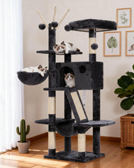 Hey-brother 53-inch cat tree tower for indoor cats offers climbing fun.