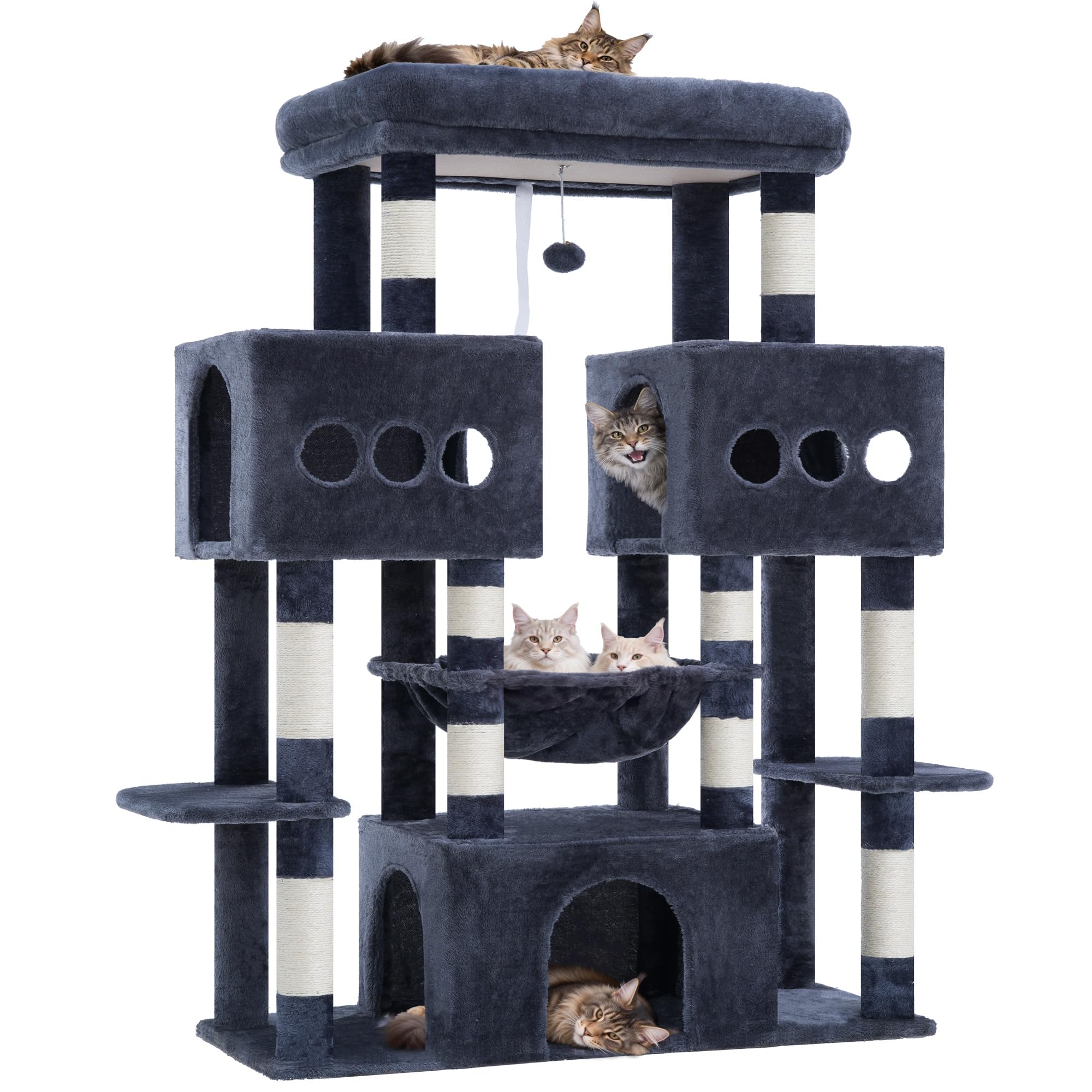 Hey-brother Cat Tree Tower anti-tipping feature boosts stability during play.