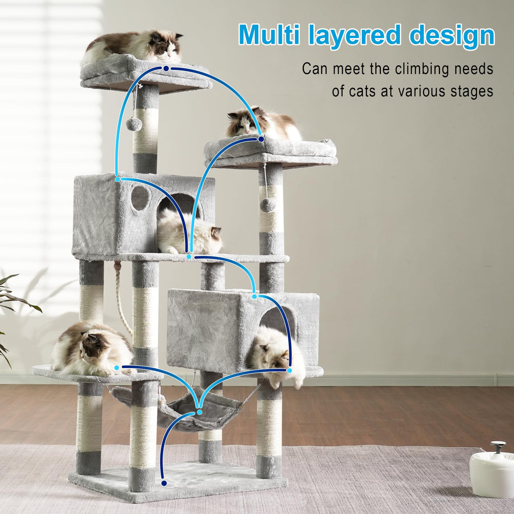 Hey-brother cat tree anti topple fittings enhance overall stability