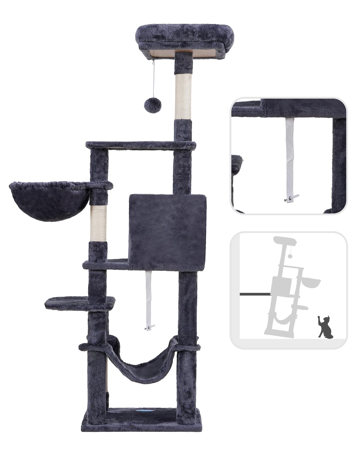 Hey-brother cat tree condo creates private spaces for solo or multi-cat homes.