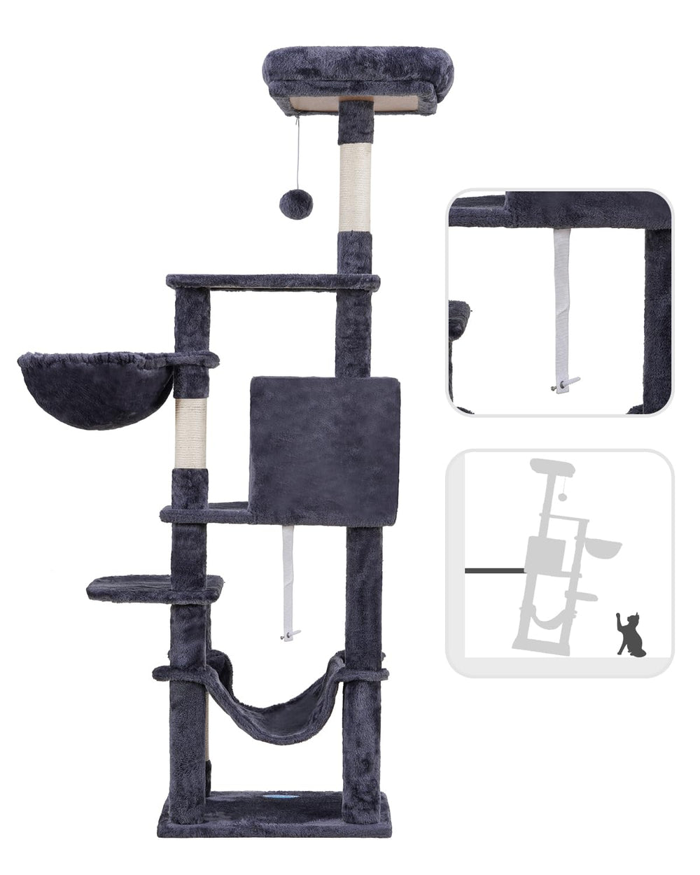 Hey-brother cat tree condo creates private spaces for solo or multi-cat homes.