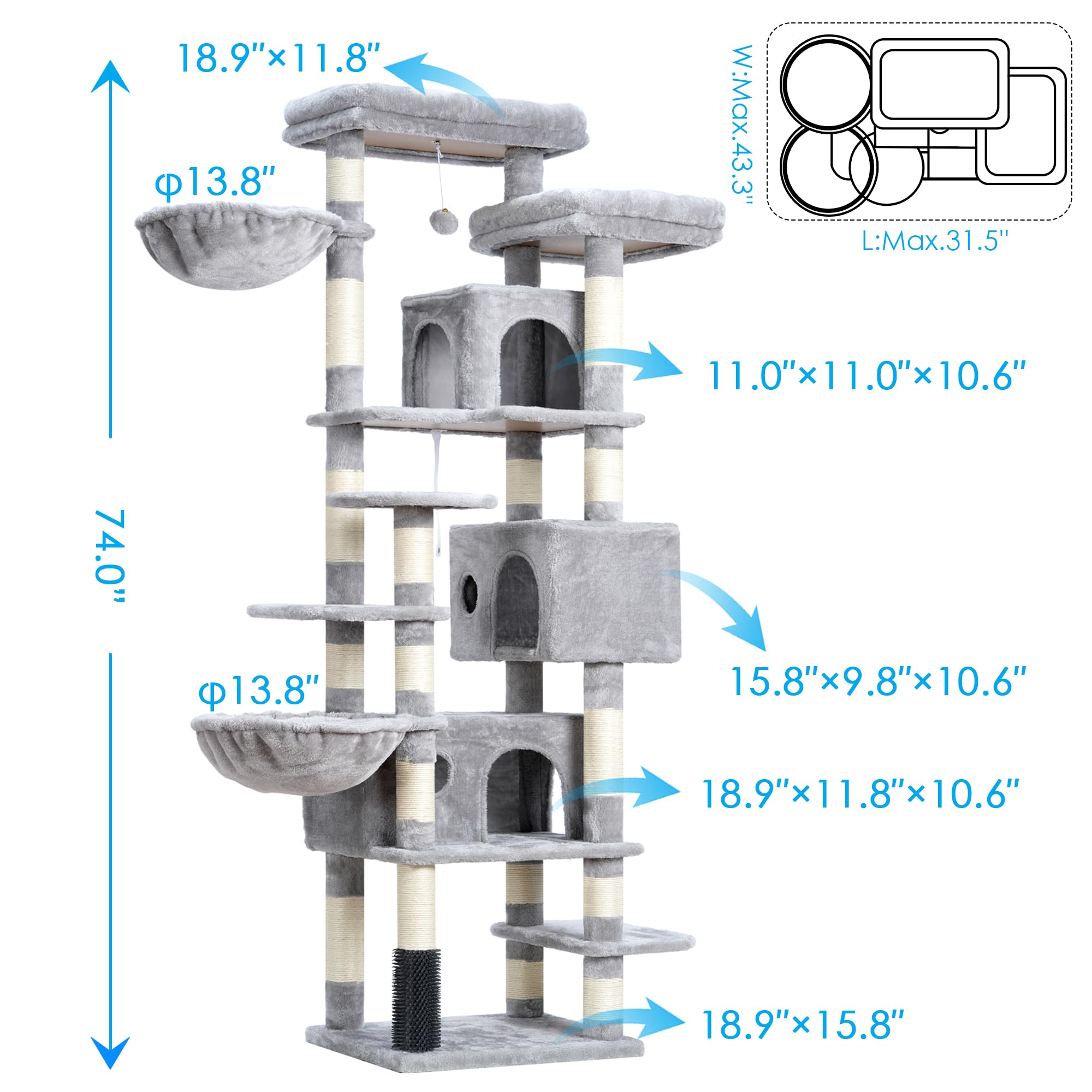 Hey-brother cat tree condos offer cozy napping and safe retreats.