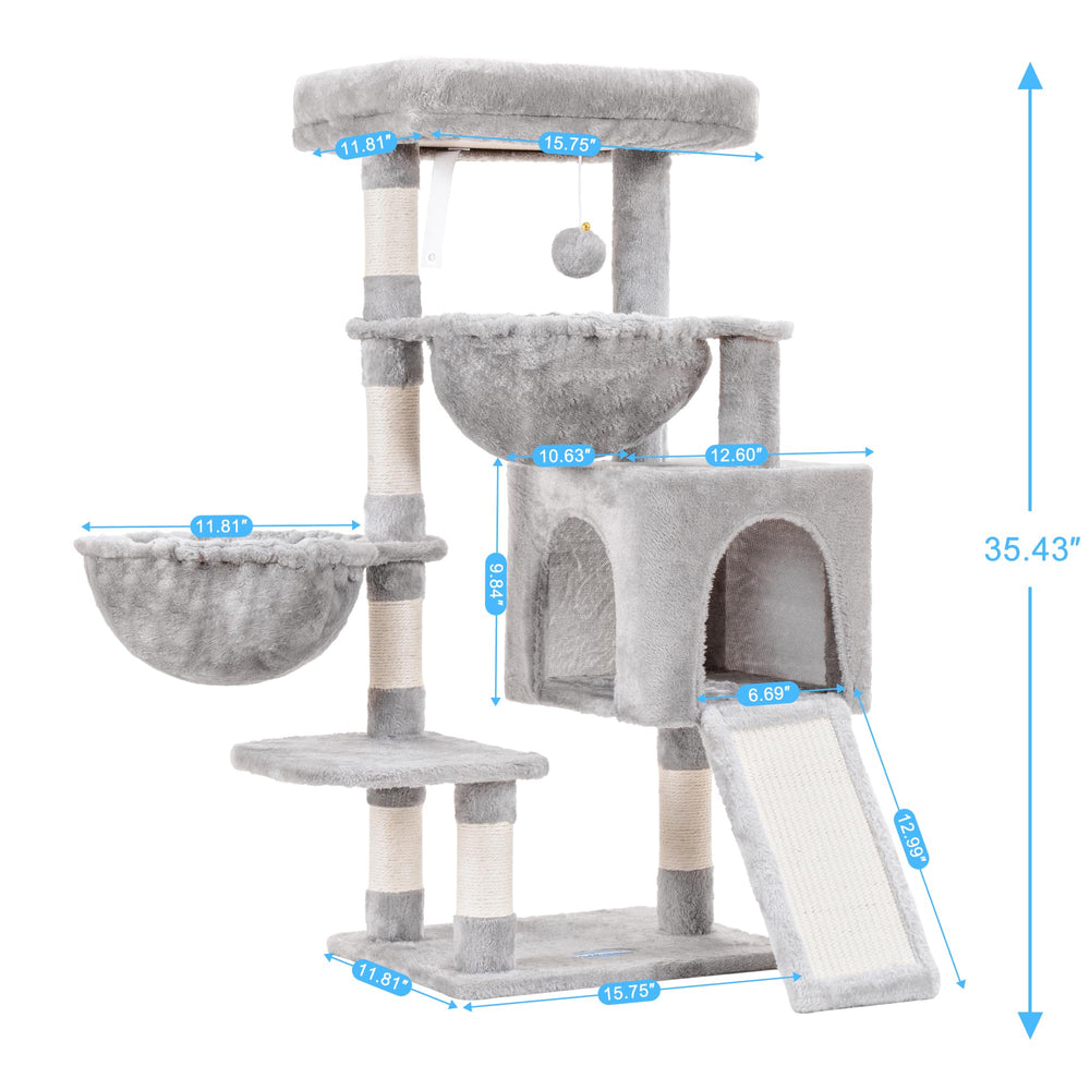 Hey-brother cat tree cozy condo provides a private hideaway for cats.