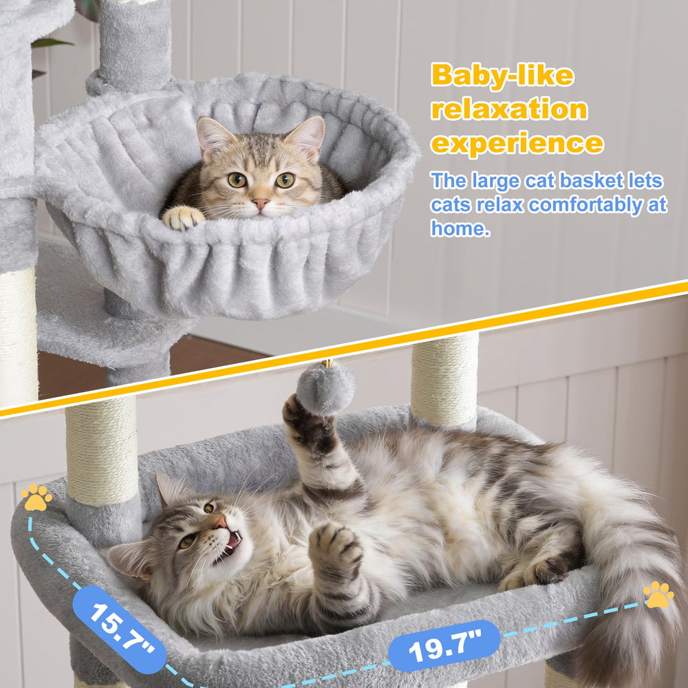 Hey-brother Cat Tree Tower with extra-thick sisal posts for scratching