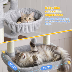 Hey-brother Cat Tree Tower with extra-thick sisal posts for scratching