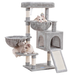 Hey-brother cat tree indoors with safe climbing and soft resting platforms.