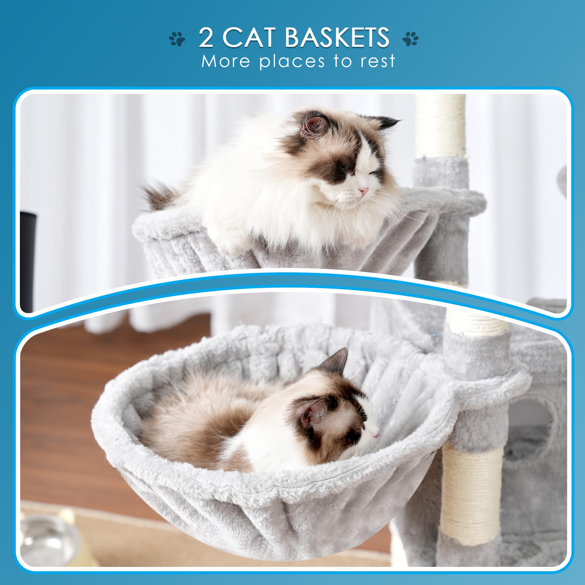 Hey-brother cat tree interactive jingle ball invites playful engagement.