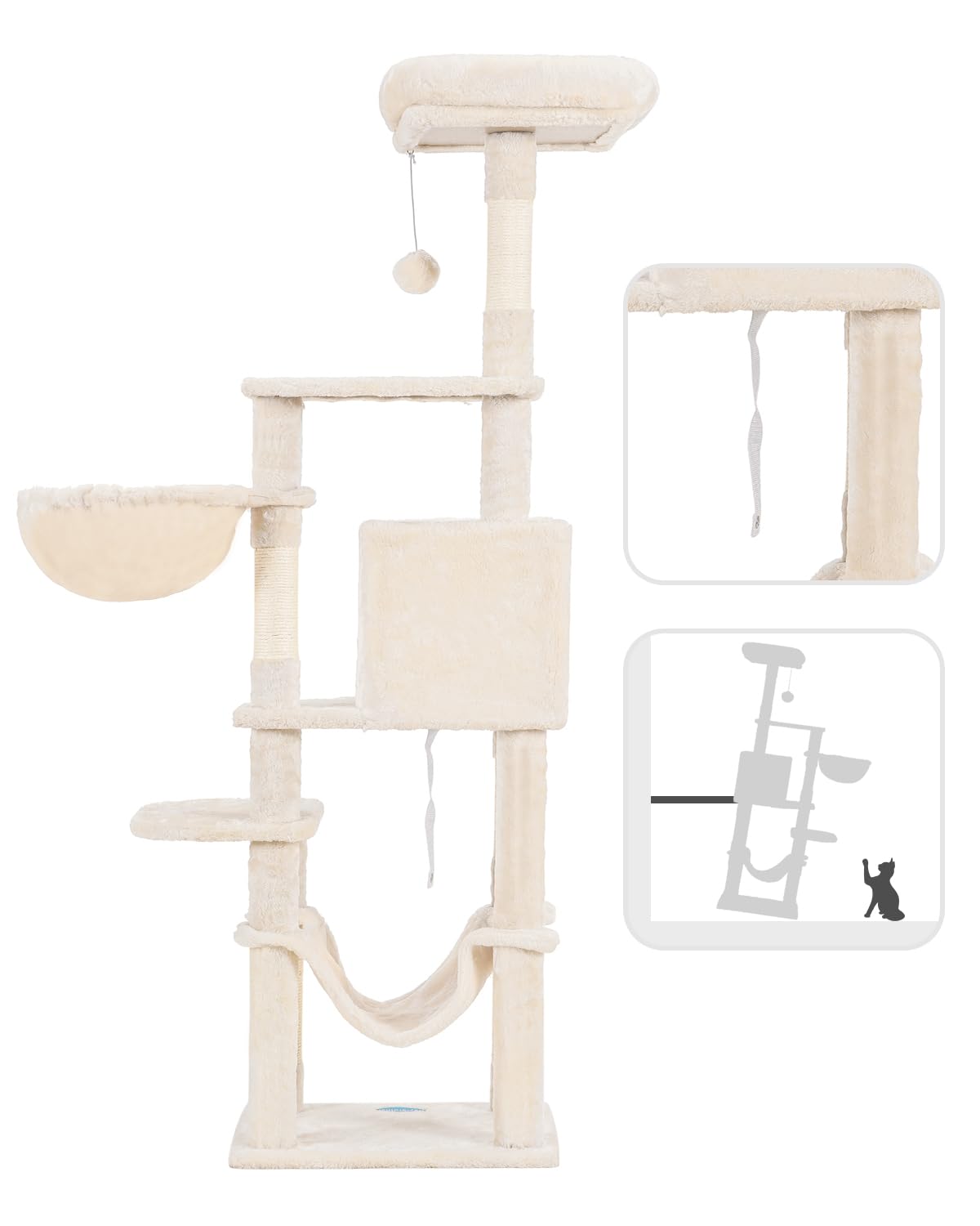 Hey-brother cat tree multi-level-design creates varied climbing and lounging spaces.